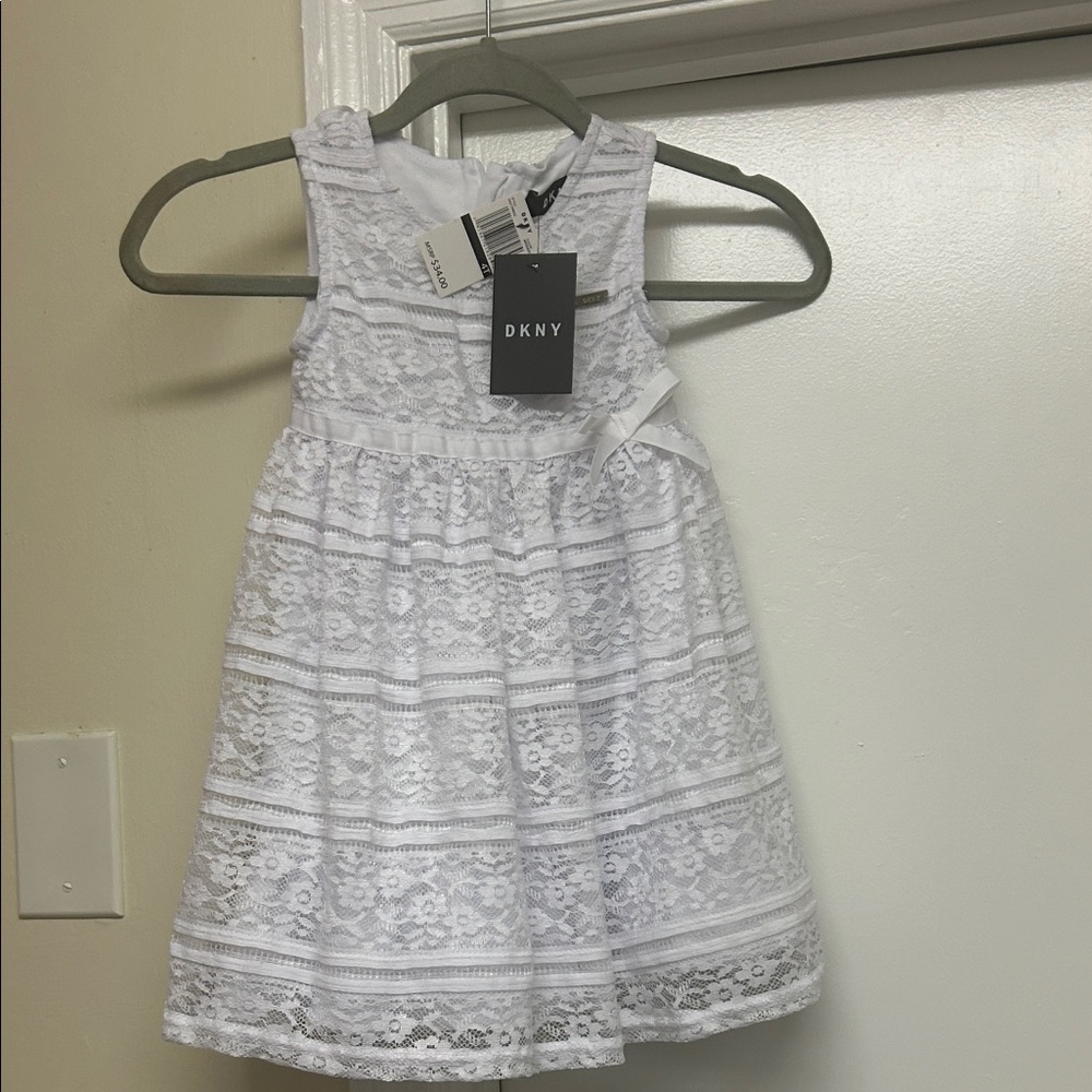 DKNY Kids White Lace Dress